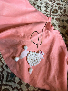 Pink Appliqué poodle skirt Halloween costumes small see measurments20